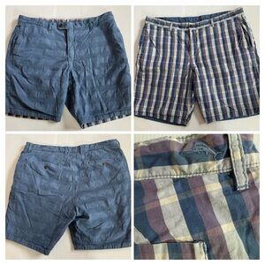 Tommy Bahama Reversible Chino Shorts Men Size 40 Blue Check Multicolor Cotton